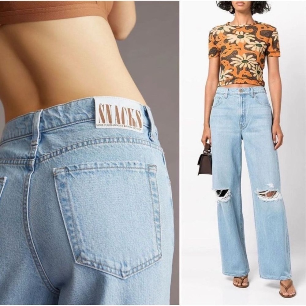 MOTHER Snacks The Fun Dip Puddle Slice in Lots of Nibbles Jean